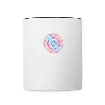 Sacred Geometry TetraFlower - Contrasting Mug - white/black - Front