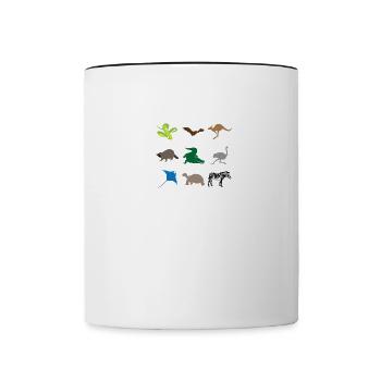 Animals of the World Gift Snake Bat Tiger Raccoon - Contrasting Mug - white/black - Front