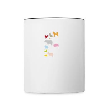 Animal Lover Gifts Be Kind to Every Kind Vegan - Contrasting Mug - white/black - Front