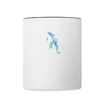 Plongeur, baleine bosse, plongée, baleine, plongée sous-marine - Mug contrasté - blanc/noir - Devant