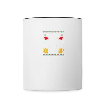 Ho Ho Hol Mir Mal Ein Bier Weihnachten Ugly X-Mas - Tasse zweifarbig - Weiß/Schwarz - Vorne