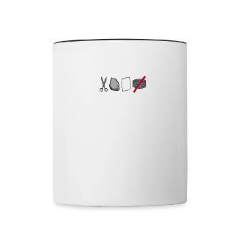 Rock Scissor Paper - No Fountain - Contrasting Mug - white/black - Front