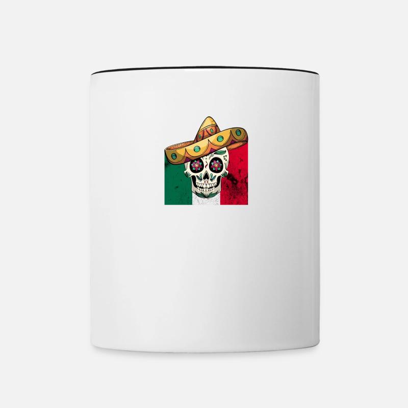 Mexican Skull - Contrasting Mug - white/black
