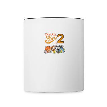Ce cadeau All Star Is 2 Second Birthday - Mug contrasté - blanc/noir - Devant