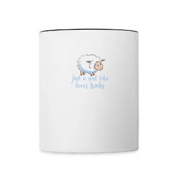 Nur ein Mädchen, das Lämmer Schäferei Geschenk liebt - Tasse zweifarbig - Weiß/Schwarz - Vorne