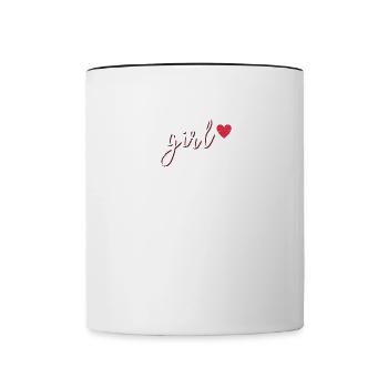 Aikido Kämpferin Geschenkidee Frauen Mädchen Shirt - Tasse zweifarbig - Weiß/Schwarz - Vorne