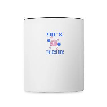 90's the best time - Contrasting Mug - white/black - Front