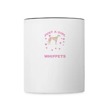 Juste une fille qui aime Whippets - Mug contrasté - blanc/noir - Devant