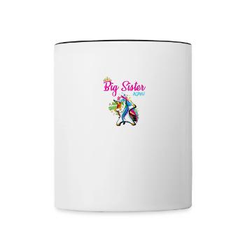 Dabbing Unicorn Big Sister Again Unicorns Rainbow - Tasse zweifarbig - Weiß/Schwarz - Vorne