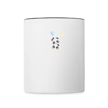 Space Panda With Stars - Contrasting Mug - white/black - Front