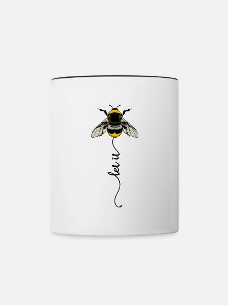 Biene Hummel - Tasse zweifarbig - Weiß/Schwarz