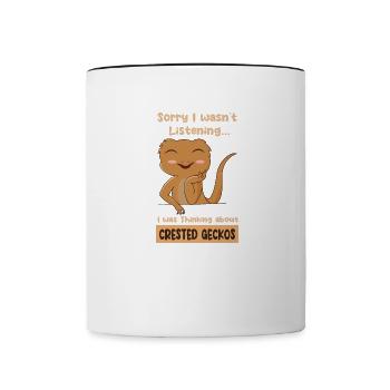 Denken Sie an Haubengeckos, Reptilienechsen - Tasse zweifarbig - Weiß/Schwarz - Vorne