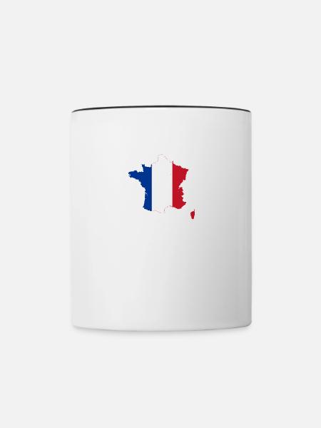 Frankreich - Tasse zweifarbig - Weiß/Schwarz