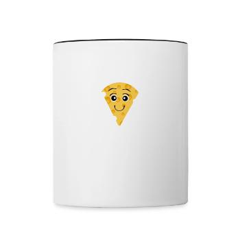 Une fille aime le fromage, la cuisine et la - Mug contrasté - blanc/noir - Devant