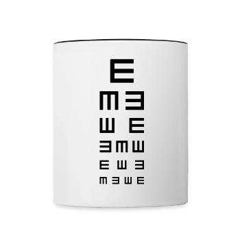Test de vue - Mug contrasté - blanc/noir - Devant