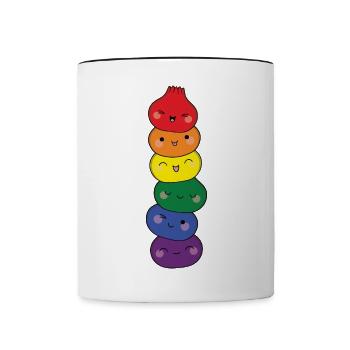 Dumpling Turm Regenbogen LGTBQ Pride Dim Sum - Tasse zweifarbig - Weiß/Schwarz - Vorne