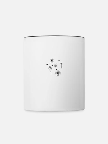 Spinnennetz, spinne, Netze, illustration - Tasse zweifarbig - Weiß/Schwarz
