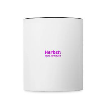 Herbst Jahreszeit Herbstlich - Tasse zweifarbig - Weiß/Schwarz - Vorne
