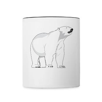 Eisbär Polarbär Bären - Tasse zweifarbig - Weiß/Schwarz - Vorne