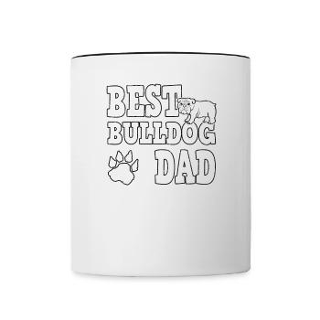 Best Bulldog Dad Gift - Contrasting Mug - white/black - Front