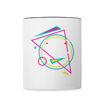 géométrie - Mug contrasté - blanc/noir - Devant