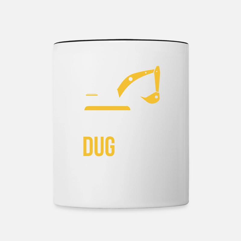 Cool excavator digger dirt kids fun gift - Contrasting Mug - white/black