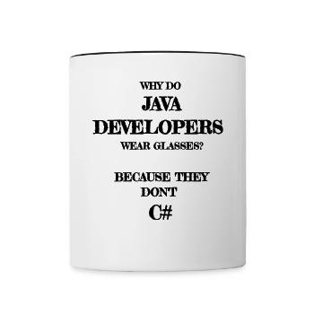 java developers joke Java Developer Developer - Contrasting Mug - white/black - Front