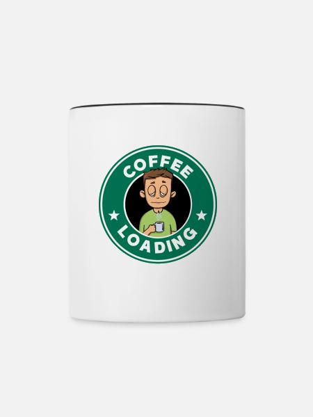 coffee loading - Tasse zweifarbig - Weiß/Schwarz