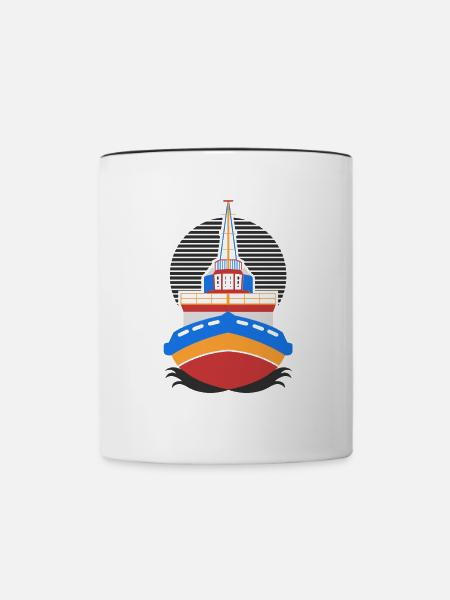 BOATING: My Boat My Rules - Tasse zweifarbig - Weiß/Schwarz