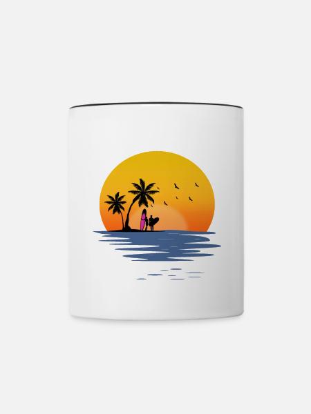 Strand - Tasse zweifarbig - Weiß/Schwarz