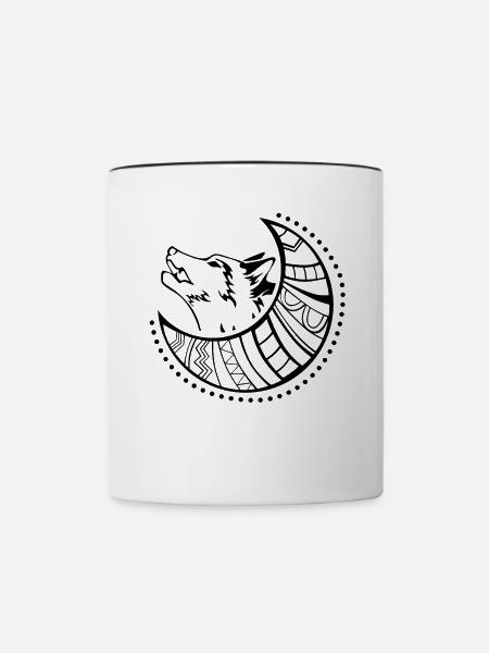 Wolf - Tasse zweifarbig - Weiß/Schwarz
