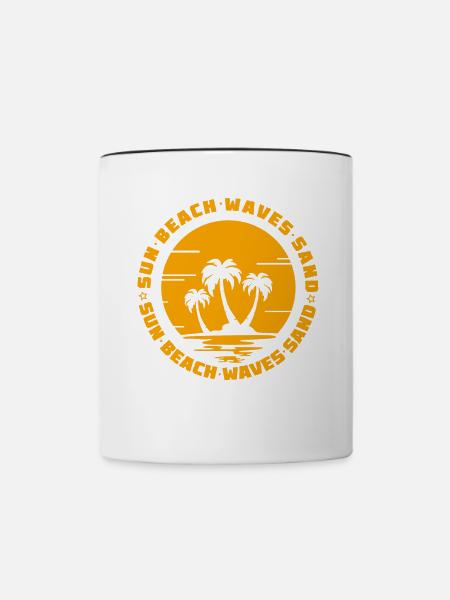 Strand - Tasse zweifarbig - Weiß/Schwarz