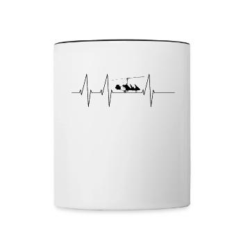 Gyrocopter Tragschauber Heartbeat Geschenk s 0438 - Tasse zweifarbig - Weiß/Schwarz - Vorne