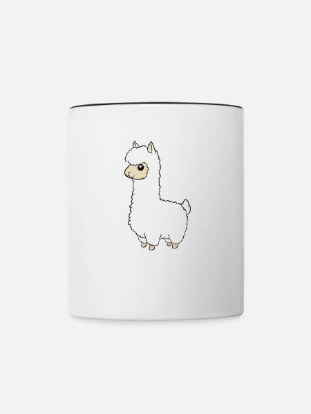 Lama - Tasse zweifarbig - Weiß/Schwarz