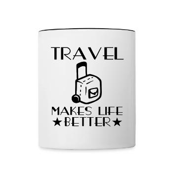 Reise Reisender Urlaubsreise Urlaub Kurztrip - Tasse zweifarbig - Weiß/Schwarz - Vorne