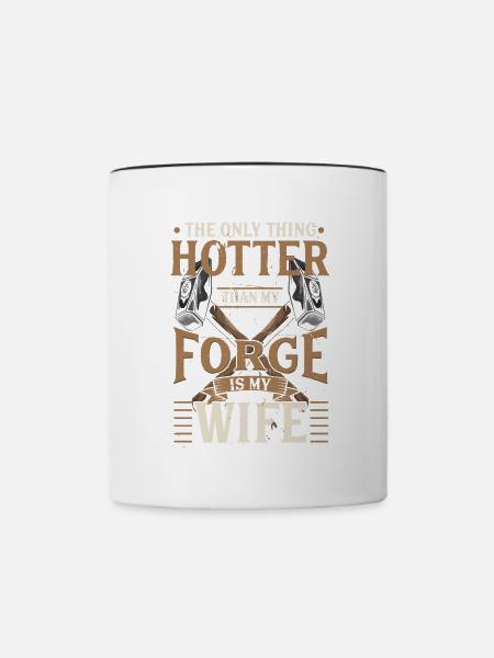 Schmied Schmiedekunst Geschenk - Tasse zweifarbig - Weiß/Schwarz