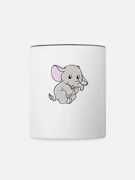 Elefant - Tasse zweifarbig - Weiß/Schwarz