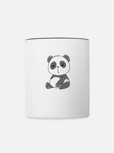 Panda Tier - Tasse zweifarbig - Weiß/Schwarz