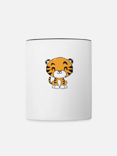 Tiger - Tasse zweifarbig - Weiß/Schwarz