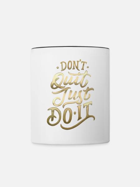 Don't Quit Gradient Script - Tasse zweifarbig - Weiß/Schwarz