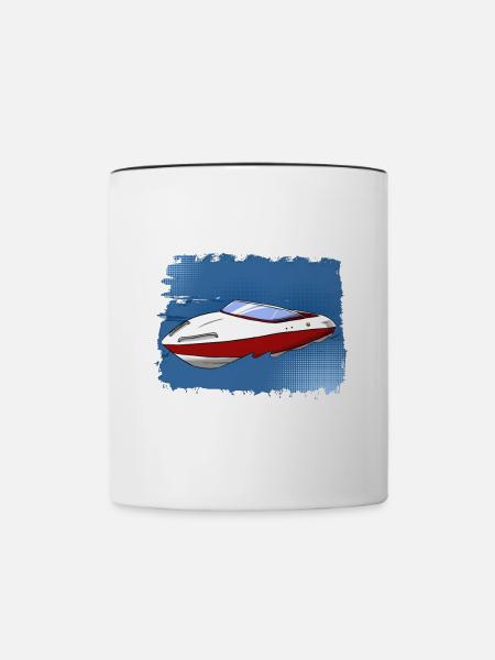 Motorboot - Tasse zweifarbig - Weiß/Schwarz