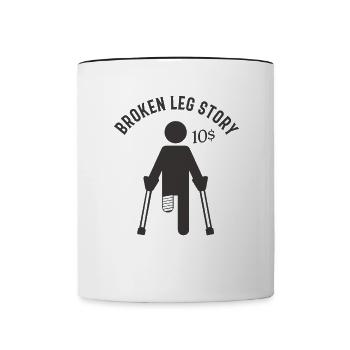 Broken Leg Encouragement Gift Funny - Contrasting Mug - white/black - Front