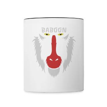 Baboon Monkey Animal Zoo Animal Park Jungle Gift - Contrasting Mug - white/black - Front