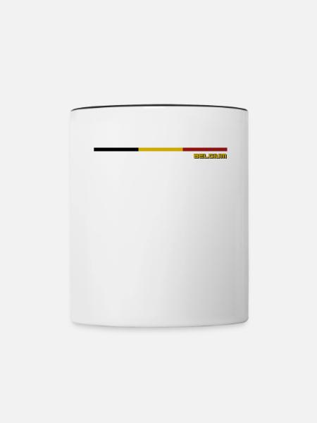BELGIEN-FLAGGE - Tasse zweifarbig - Weiß/Schwarz