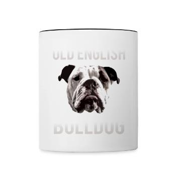 Aiden Old English Bulldog Bulldogge Geschenk - Tasse zweifarbig - Weiß/Schwarz - Vorne