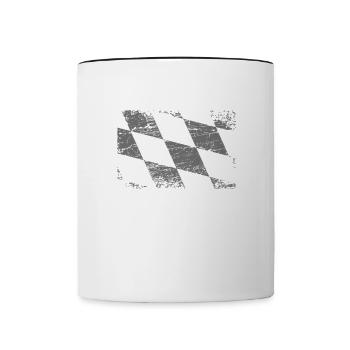 Drapeau bavarois Bavaria used-look - Mug contrasté - blanc/noir - Devant