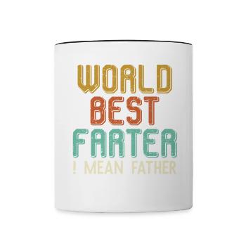 World’s Best Farter — I Mean Father Funny Dad - Contrasting Mug - white/black - Front