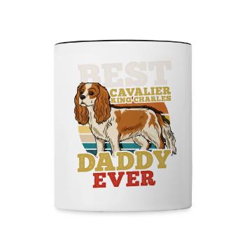Cavalier King Charles - Tasse zweifarbig - Weiß/Schwarz - Vorne