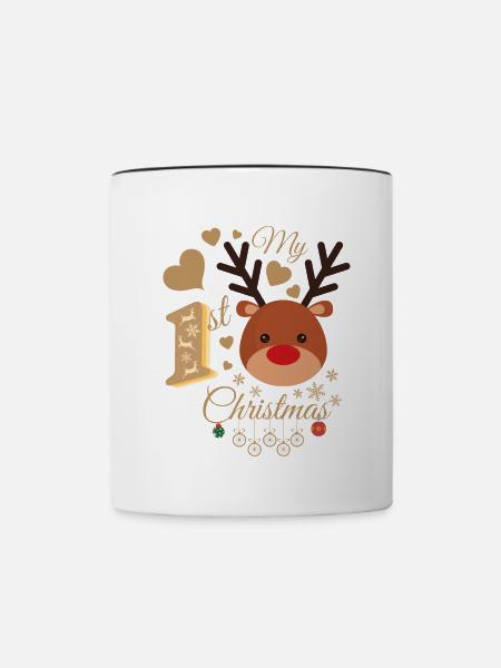 Baby's erste Weihnachten - Tasse zweifarbig - Weiß/Schwarz