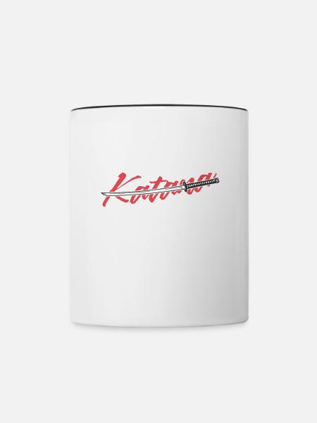 Samurai Schwert Katana - Tasse zweifarbig - Weiß/Schwarz